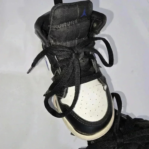 Nike Air Jordan 1 Mid TD Blue White Black Baby Toddler Shoes 640735-140 Size 7 - Picture 7 of 11